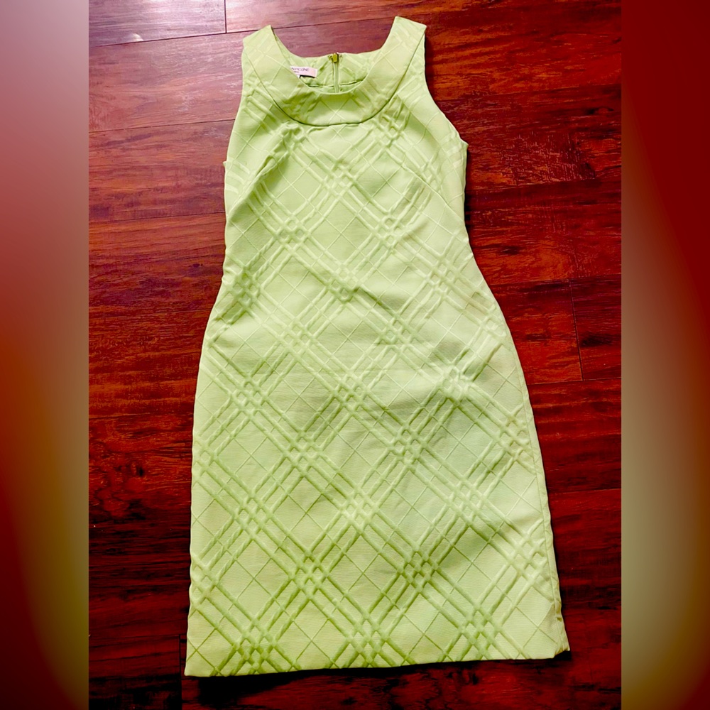 EVAN PICONE Women's Lime Green Sleeveless Sheath Dress Fully Lined - Size 4